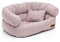 Juelle Großhundbett - Sofa für große Hunde, Abnehmbare Abdeckung, maschinenwaschbar, flauschiges Bett, Hundesessel Santi S-XXL (Größe: XL - 120x85 cm, Helles Puder Rose)