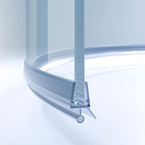 Duschdichtung gebogen Ersatzdichtung I 100cm Dusche Wasserabweisprofil I Duschtürdichtung Glasstärke 6mm 7mm 8mm I Streifdichtung Boden I Schwallschutz Dichtung