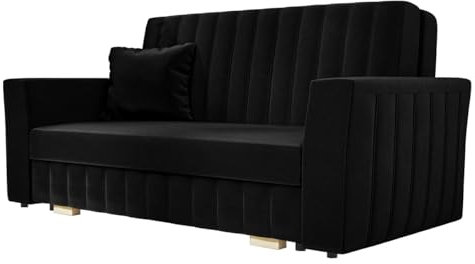 Mirjan24 Schlafsofa Viva Glam III mit Bettkasten, Rückenlehne und Seiten fest angenäht, Bettsofa, 3 Sitzer Polstersofa mit Schlaffunktion, Sofagarnitur inkl. Kissen, Sofa (Kronos 07)