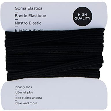 INNSPIRO Goma Elástica Negro 5.3mm. 3m., para Costura y Manualidades