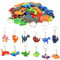 JZK 36x Silikon Dinosaurier Schlüsselanhänger-Set für Kinder, Schlüsselanhänger für Kindergeburtstagsgeschenke, Schlüsselanhänger für Kinderparty Taschenfüller, Kinderparty danke geschenk