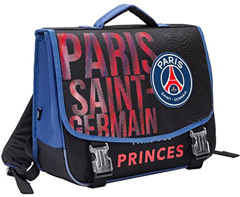 PSG Schulranzen, offizielle Kollektion von Paris Saint-Germain, Schwarz , 29 x 41 x 14 cm