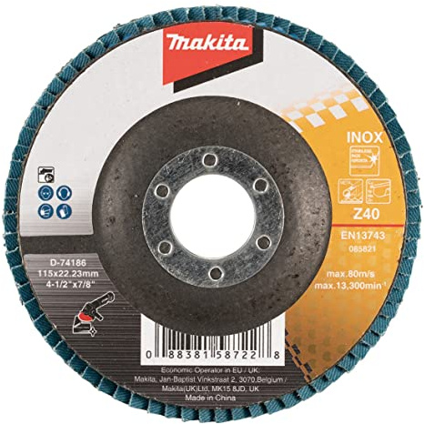 Makita Zirkonia Körnung 40 Economy Flat Flap Disc, 115 mm