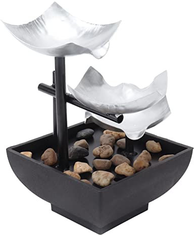 Jeanoko 5V Water Fountain Ornament, Rock Automatic Flowing Waterfall Fountain Home Desktop Ornaments USB Power Supply for Office Home Bedroom Desk Decoration