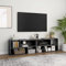 WIFESE Meuble TV Gris Brillant 149x30x52 cm Aggloméré Meuble Television Style Industriel Table TV Support de TV Décoration Salon Etagère Rangement Magazines Livres Plantes Cadres Photo