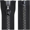 Aerzetix - C64191 - Cerniera Lampo iniettata separabile N°8 65cm autobloccante - tiretto Decorativo in Metallo - Colore Nero e Argento - Rete cursore merceria Abbigliamento Cucito
