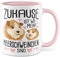 Meerschweinchen Tasse mit Spruch lustige Meerschwein Kaffeetasse Geschenk Kaffee-Becher Meersau süß Geschenkidee Daheim Kollegin Humor Freundin Cartoon Aufdruck witzig Haustier zuhause (Weiß/Rosa)