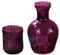 Ensemble Carafe à Eau et Verre de Chevet Vintage, Carafe de Chevet et Gobelet de Nuit, Carafe en Verre de Table de Chevet Vintage 1L Carafe en Verre Pichet avec Tasse pour Chambre Salle de(violet)