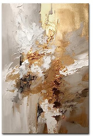 Mintura Großes Kunstwerk, handgefertigtes abstraktes Goldgemälde auf Leinwand, Wandkunst, Bild für Wohnzimmer, Heimdekoration, Hotel (150 x 220 cm, ungerahmt)