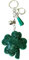 Popfizzy Porte-clés en strass pour femme, porte-clés de voiture, porte-clés bling, breloques mignonnes pour sacs à main, Trèfle vert (argenté), taille unique
