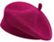 ZLYC Damen Winter Baskenmutze Klassische Barett Drucken Weich Warm Französische Mütze(Solid Rosa)