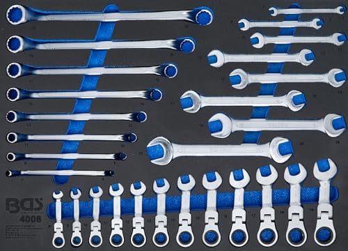 BGS Werkstattwageneinlage 3/3: Maul-, Ring-, Ratschenringschlüssel 4008