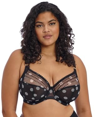 Elomi Matilda Underwired Plunge Bra (40DD, Black dot)