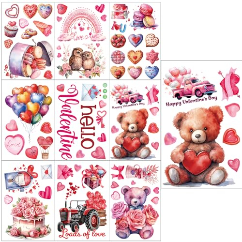 Fensteraufkleber für Valentinstag, LKW, Fensterdekoration, Fensterbilder, für Valentinstag, Hochzeit, Jahrestag, Party, Zuhause, Büro, Schule (Stil 2)