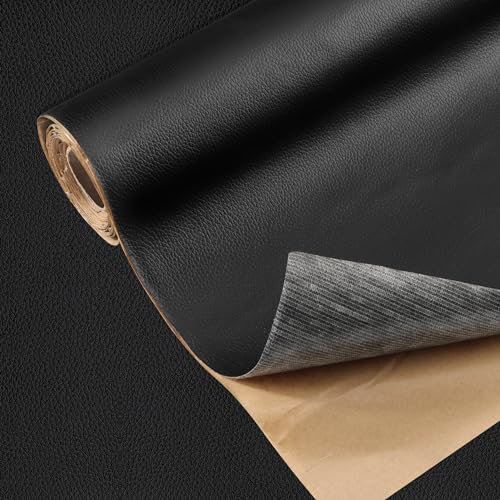 Kunstleder Selbstklebend 40x137cm Leder Reparatur Patch Set, PU Lederflicken Folie für Möbel,Sofa,Autositze,Taschen, Handtasche(40x137cm,Schwarz)