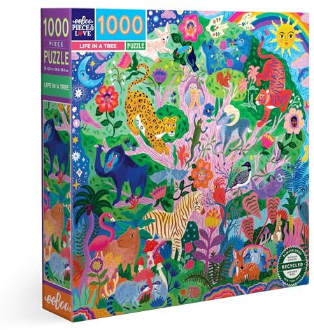 eeBoo - Life in A Tree Erwachsene 1000 Stück recycelter Karton Puzzle auf Naturkreaturen - PZTLFT