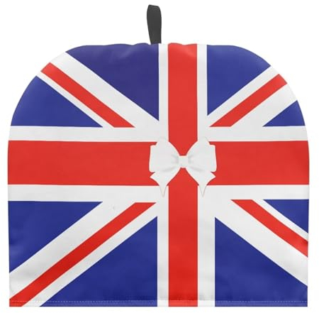 HUGS IDEA Novelty British UK Flag Teapot Cozy for Home Kitchen Decorations Durable Insulating Tea Cosy for Teapots Kettle Dust Protector Cover