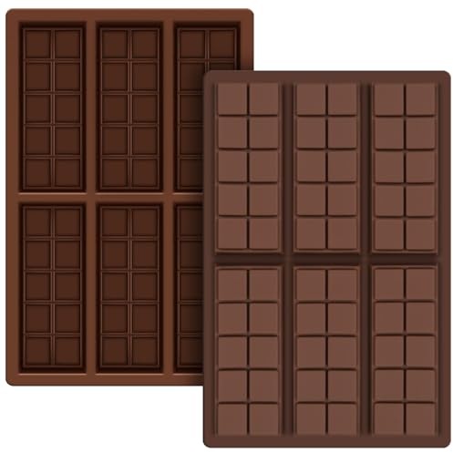 JUSONEY Lot de 2 moules à chocolat en silicone de qualité alimentaire avec revêtement antiadhésif sans BPA pour fondre le chocolat et la cire (Forme 1)