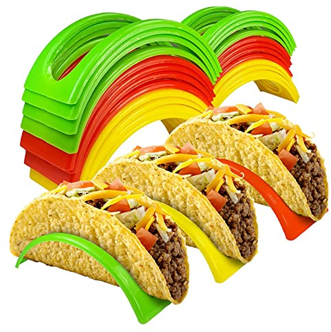 Addein 12 Stück Taco Halter, Hartplastik Taco Holder, U-Förmiger Halter Ständer, Hot Dog Halter für Zuhause Partys Restaurants