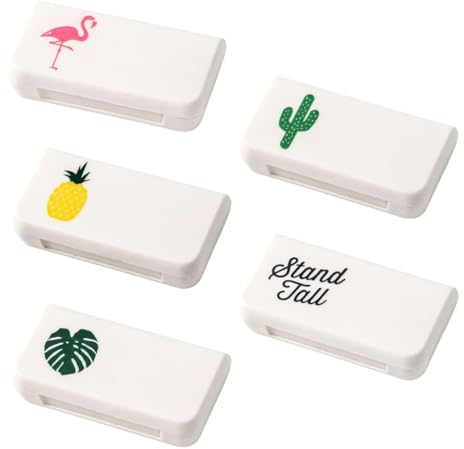 YOCDNOV 5 Stück Pillendose klein- 3 Fächer Mini Tablettenbox 1 Tage,Pillen Organizer für Unterwegs,Tragbar Pillenbox, für Reise und Tägliches Gebrauch(5 Muster)