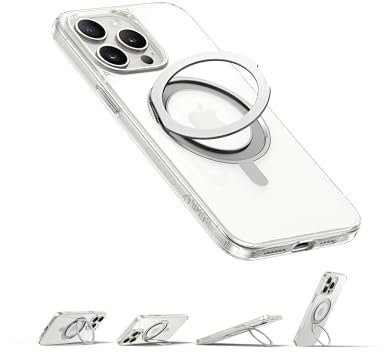Anker FlexStand Magnetic Phone Case, Anti-Slip and Drop-Proof Protective Cover with Ring Stand, iPhone Mobile Case Compatible with MagSafe, Exclusively Designed for iPhone 14 Pro Max 6.7-Inch Clear