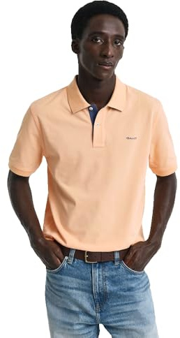 GANT Herren REG Contrast Pique SS Polo Polohemd, Teak, XXL