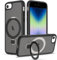 EUMADOVE for iPhone SE 3rd & 2nd Gen & 8/7 Case [Compatible with Magsafe] Translucent Matte Phone Cover, [10 FT Military Grade Drop Protection] Slim Durable (Black Bracket, iPhone SE2/SE3/8/7)