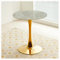 Moderner runder Esstisch aus Marmor mit goldenem Tulpensockel, kleiner Balkontisch für den Außenbereich, lässiges Esszimmer, Steinplatten-Design (Größe: 50 cm, Farbe: 2)