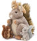 MorisMos Eichhörnchen Kuscheltier XXL mit 3 Baby im Bauch, Süß Eichhörnchen Plüschtier Stofftier, Squirrel Geburtstag Weihnachten Geschenk Kinder
