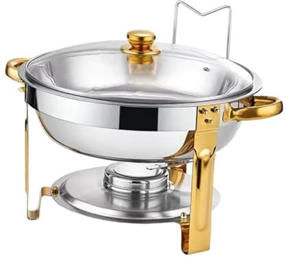 perfk Ensemble de réchauds pour buffet de restauration, serveur de buffet et réchaud, four de buffet rond pour buffet commercial, cuisine domestique