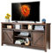 CASART TV Stand Cabinet for 65 Inch TVs, 150cm Wooden Console Table TV Unit with Sliding Barn Doors, Adjustable Shelf & Cable Holes, Media Entertainment Center for Living Room Bedroom (Dark Brown)