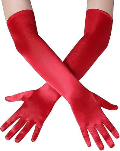 1 Pair of Long Elbow Satin Gloves, Long Evening Gown Silk Gloves, Women's Opera Gloves, Wedding Dress Gloves, Party Gloves, 1920s Style Gloves, Women's Ball Gloves, Used for Wedding Ball and Ball Cost