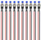 Gebildet 10Stück 7 mm 3V-6V-12V-24V-230V/1A Vorverdrahteter Mini-Taster, SPST Normal offen EIN/AUS 2-poliger runder Knopf für Modelleisenbahn-Hobby (blau)