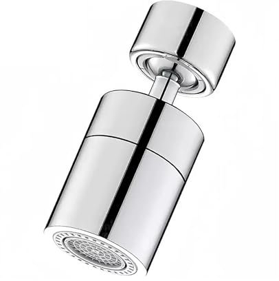 Kitchen Sink Faucet Aerator Solid Brass Tap Aerator Dual Function 360° Swivel Spout Kitchen Sink Tap Universal M24/M22 Water Saving Filter Polished Chrome(Silver)