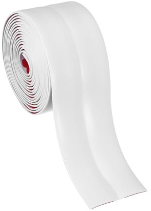 PATIKIL 6cmx3.0m Weichsockelleiste Selbstklebend Übergangsleiste, Sockelleisten Weiß Kantenschutz Selbstklebend Abdeckleisten für Fußböden Decke Badezimmer Fliesen Küchenarbeitsplatte