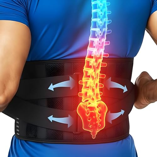 Back Brace for Lower Back Pain Relief | Sciatica Lumbar Support Belt for Men & Women, Adjustable Back Support Brace for Work & Daily Use, All-Day Comfort & Heavy-Duty Compression (X-Large (43-48.9))