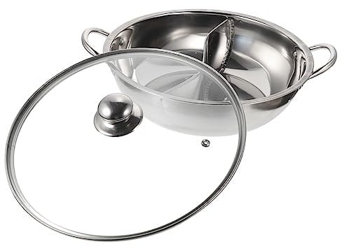 CIYODO 1 Set Mandarin Duck Pot Non Burners for Food Warmer Stainless Cookware Outdoor Holder Double Electric Kettle Heater Home and Kitchen Tableware Plate Dinner Stainless Steel