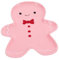 FUNNETOYU Piatti Ceramica Forma Di Gingerbread Man Piatti Per Dessert Festivi Vassoio Per Frutta e Snack Di Natale Design Unico Per Feste Di Natale Colore Rosa