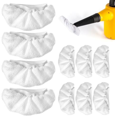 YUXIANLB 10 Stück Universelle Wiederverwendbare Dampfwischpads Dampfreiniger Zubehör für die Meisten Handdampfreiniger Dampfaufsätze Waschbare Tücher für die Reinigung von Boden Wänden und Kleidung