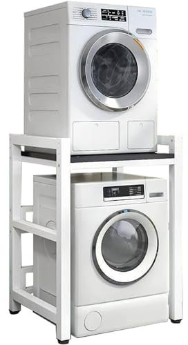 Étagère de rangement pour machine à laver, gain de place, étagère de rangement pour sèche-linge, capacité de charge 400 kg, étagère de rangement multifonctionnelle pour machine à laver, blanc