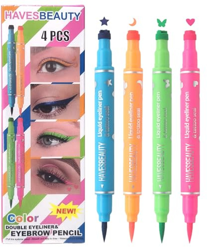 Eye Liner Stempelstifte-4 Farbflüssigkeit Eyeliner Bleistift Set, Smudge
