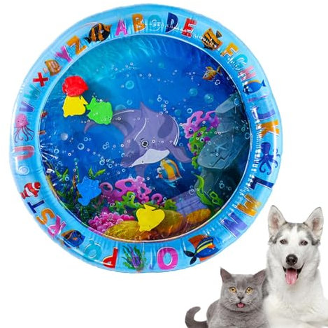 Generisch Katzen Wasserkissen - Kühlkissen für Katzen und Hunde - Beschäftigungsspielzeug Wasserbett Für Kätzchen Und Welpen Für Innenbereich & Balkon