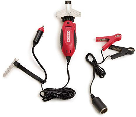 Oregon 575214 Sure Sharp 12 V Elektrischer Handkettensägenschärfer, 2-in-1-Sägekettenschärfwerkzeug, 4 m langes Kabel