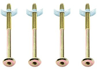 The Bed Slats Company M6 Gewinde Half Moon Mini Luna Unterlegscheiben mit 130 mm Möbel Anschluss Schrauben für Etagenbetten Babybett – Set 16 Stück