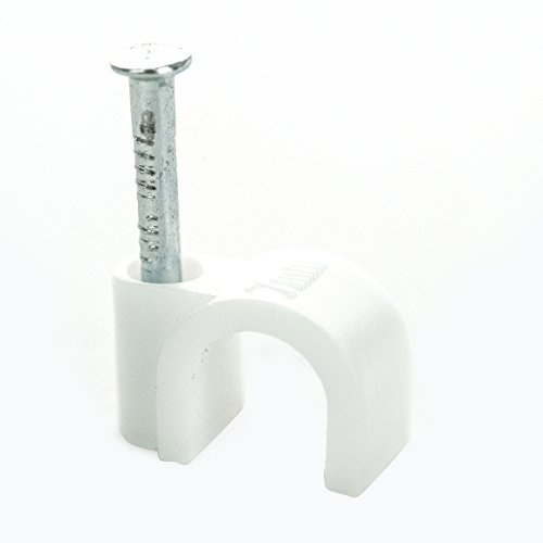 BG Electrical Round Cable Clips, Pack of 50, White, 7 mm