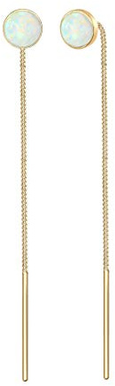Elli Ohrringe Damen Hänger Opal Trend Durchziehen 925 Silber | vergoldet