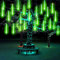 SUAVER LEDs Meteorschauer Regen Lichter, Wasserdichte Regentropfen Solar Licht Garten Schnur Lichter mit 10Tube 360LED,dekorative Lichter für Hochzeits Weihnachtsbaum (Grün)