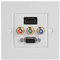 Zerone Enchufe de Pared HDMI, 86x86 USB + VGA + Tres-en-uno Audio Video Socket Panel de Pared de componentes Placa Frontal para proyector y Cine en casa