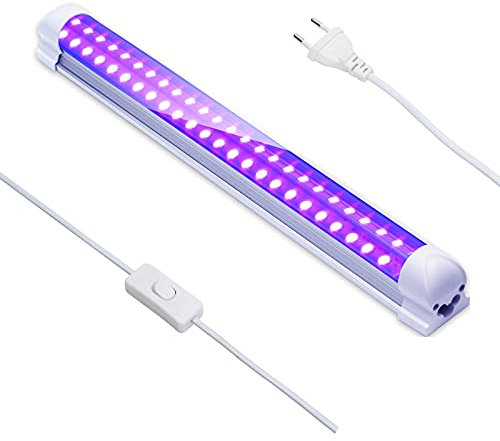 Eleganted 395nm 10W Tube LED Lumière Noire, 48Leds Barre de Lumières UV, Lumière DJ Disco, Black Light pour Halloween Noël Soirée Body Painting Peinture Maquillage Fluo