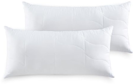 KALOPE Set Mikrofaser Kopfkissen Kaliope 40 x 80 cm - Allergiker Schlafkissen mit Anpassbarer Füllmenge bis 95 Grad Waschbar, Mikro40x80duo, weiß, duopack 40x80 cm